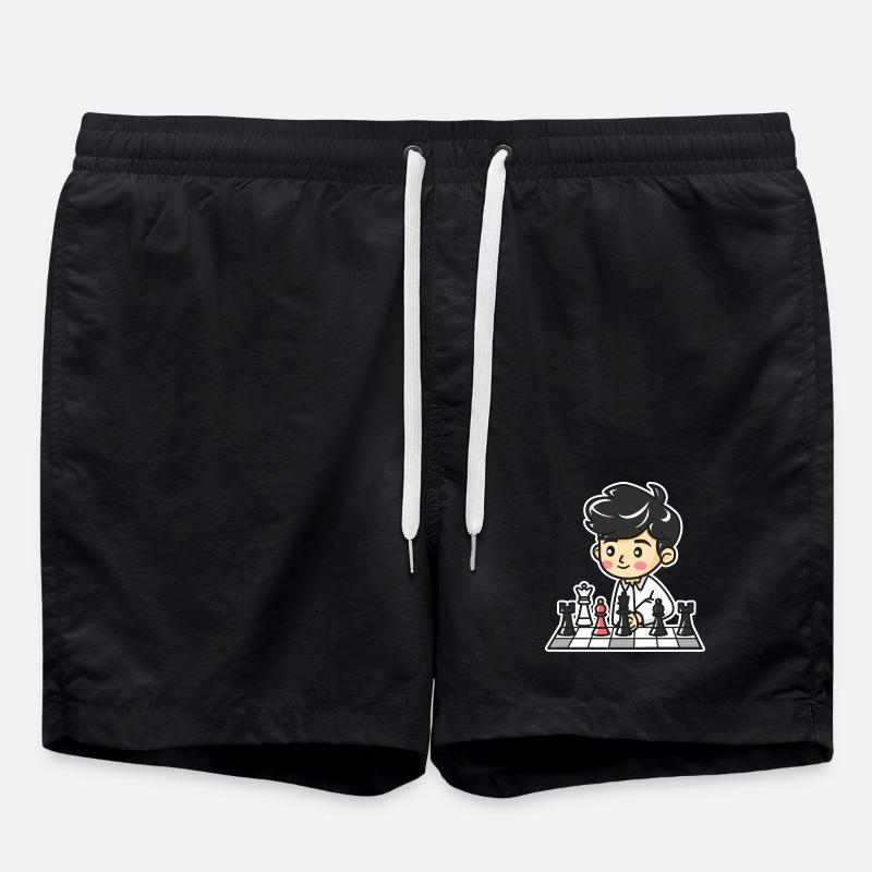 Schach Junge Cartoon - Badeshorts - Schwarz