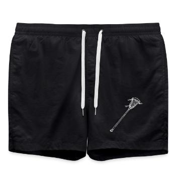 Lacrosse bat Drawing - Swim Trunks - black - Front - AI Model Male 185 light (185cm)