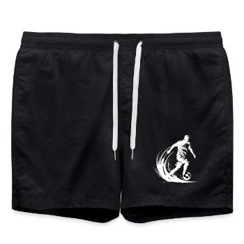 Soccer Player Graphic - Swim Trunks - black - Front - AI Model Male 185 light (185cm)