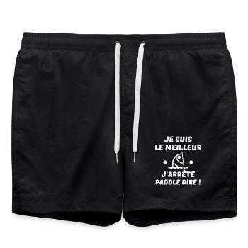 paddle, paddle board, paddle - Swim Trunks - black - Front - AI Model Male 185 light (185cm)