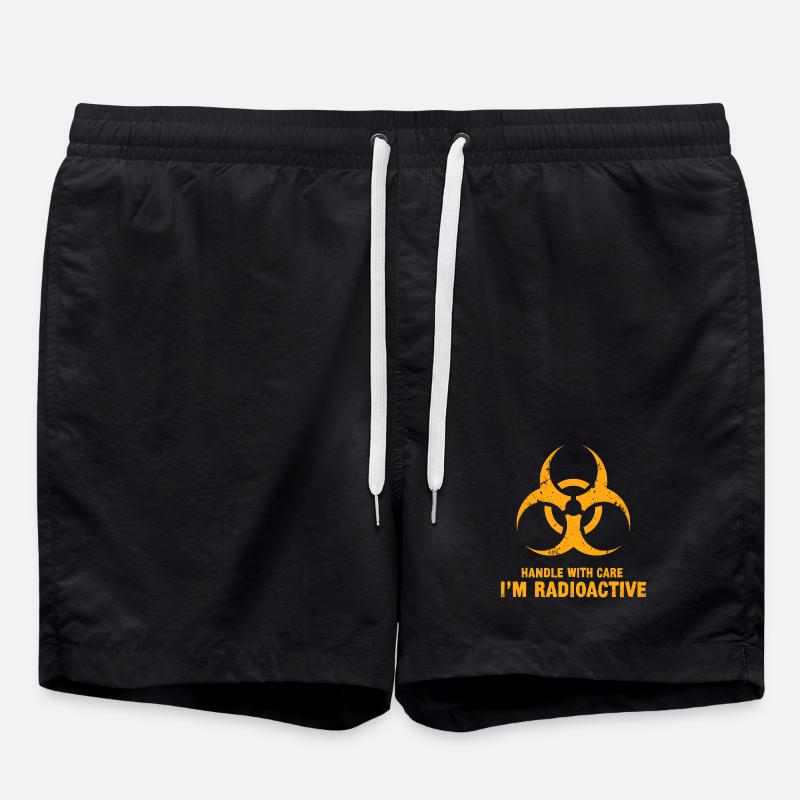 Handle with Care, I'm Radioactive - Swim Trunks - black