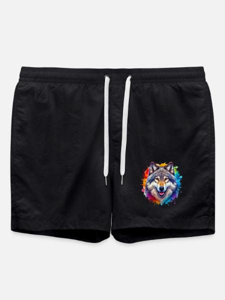 Wolf - Badeshorts - Schwarz