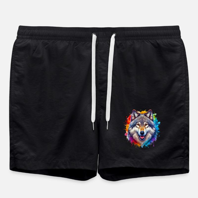 Wolf - Swim Trunks - black