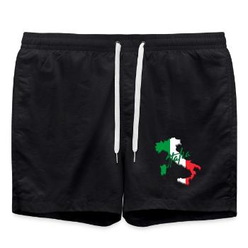 Drapeau de l’Italie, fierté italienne - Short de bain - noir - Devant - AI Model Male 185 light (185cm)