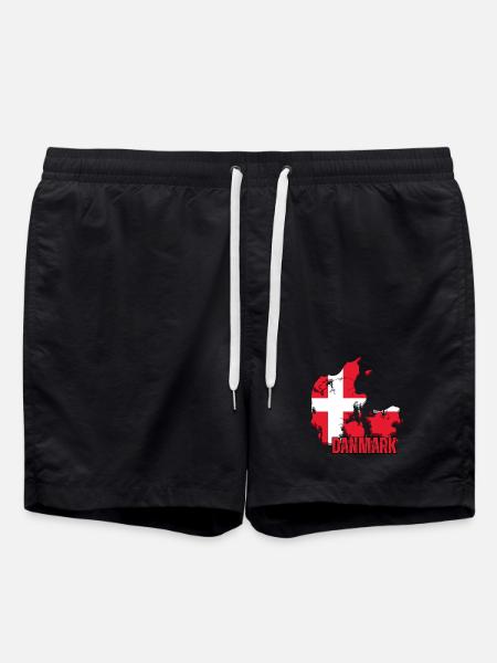 Danish pride, flag of Denmark - Swim Trunks - black