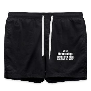 Meteorologe macht Druck - Badeshorts - Schwarz - Vorne - AI Model Male 185 light (185cm)