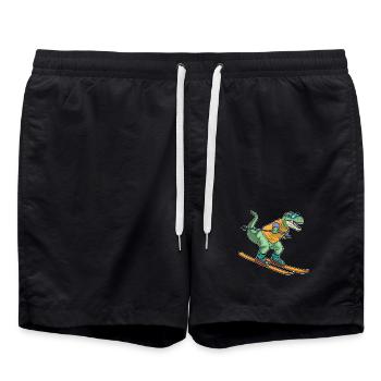 Tyrannosaurus Skier Sports d’hiver - Short de bain - noir - Devant - AI Model Male 185 light (185cm)