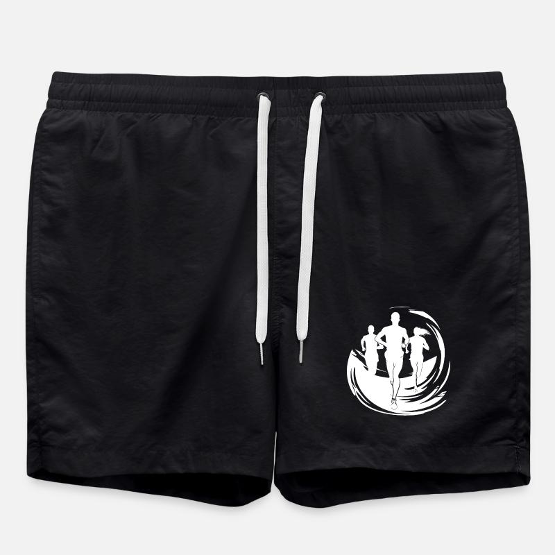 Runner Drawing - Swim Trunks - black