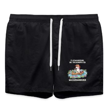 Unicorn Canoe Trip - Swim Trunks - black - Front - AI Model Male 185 light (185cm)