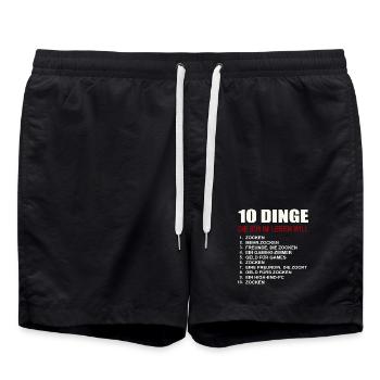 Gaming 10 Things I Want Gamer Games Gamer - Swim Trunks - black - Front - AI Model Male 185 light (185cm)
