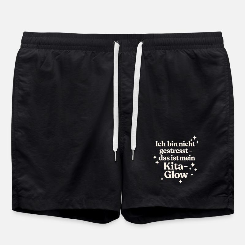 Ich bin nicht gestresst... (hellbeige) - Badeshorts - Schwarz