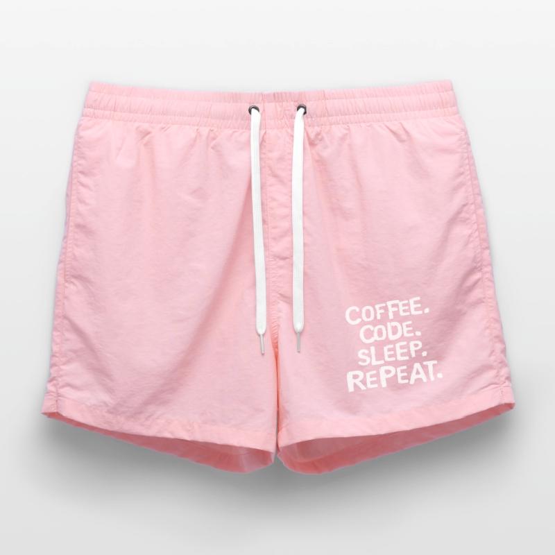 Coffee Code Sleep - Répéter le travail du programmeur Short de bain