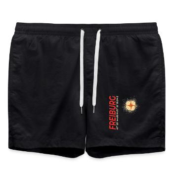 Freiburg - Badeshorts - Schwarz - Vorne - AI Model Male 185 light (185cm)