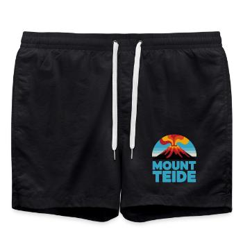 Mount Teide Cycling Volcano Art - Swim Trunks - black - Front - AI Model Male 185 light (185cm)