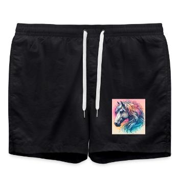 horse - Swim Trunks - black - Front - AI Model Male 185 light (185cm)