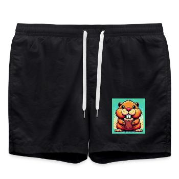 beaver - Swim Trunks - black - Front - AI Model Male 185 light (185cm)