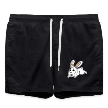 Mignon lapin illustration lapin blanc - Short de bain - noir - Devant - AI Model Male 185 light (185cm)