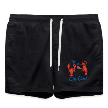 Lobster Cheers Cocktail Design - Short de bain - noir - Devant - AI Model Male 185 light (185cm)