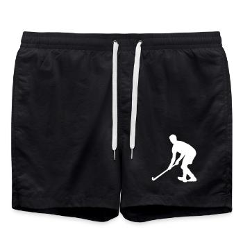 Feldhockeyspieler - Badeshorts - Schwarz - Vorne - AI Model Male 185 light (185cm)