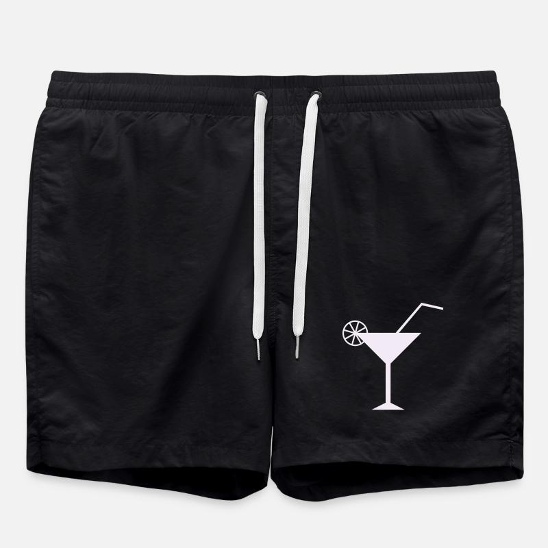 Design élégant de cocktail au citron - Short de bain - noir