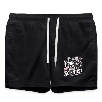 Oubliez la princesse Je veux être un scientifique - Short de bain - noir - Devant - AI Model Male 185 light (185cm)