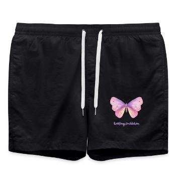 Schmetterling –Zauberhaftes Butterfly Design - Badeshorts - Schwarz - Vorne - AI Model Male 185 light (185cm)