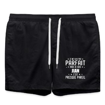 Jian : authentique, imparfait, top, perfection - Short de bain - noir - Devant - AI Model Male 185 light (185cm)