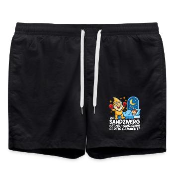 Der Sandzwerg schlägt zu ! - Badeshorts - Schwarz - Vorne - AI Model Male 185 light (185cm)