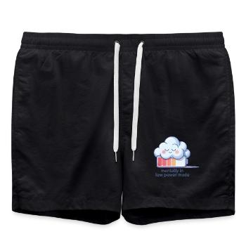 Humour numérique – Mentalement en mode basse consommation - Short de bain - noir - Devant - AI Model Male 185 light (185cm)