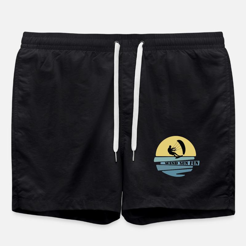 Wind Sonne Fun Kitesurfer - Badeshorts - Schwarz