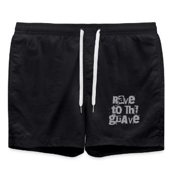 Rave to the Grave Texte grunge - Short de bain - noir - Devant - AI Model Male 185 light (185cm)