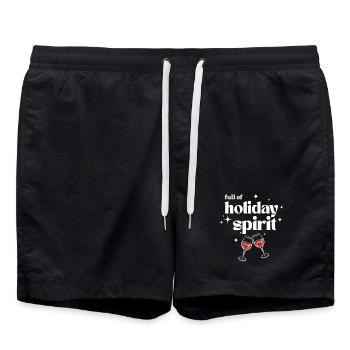 Voller Urlaubsstimmung - Badeshorts - Schwarz - Vorne - AI Model Male 185 light (185cm)