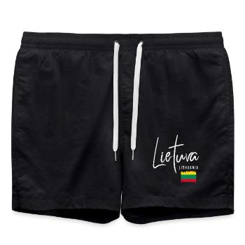 Lithuanian roots, I love Lithuania - Swim Trunks - black - Front - AI Model Male 185 light (185cm)