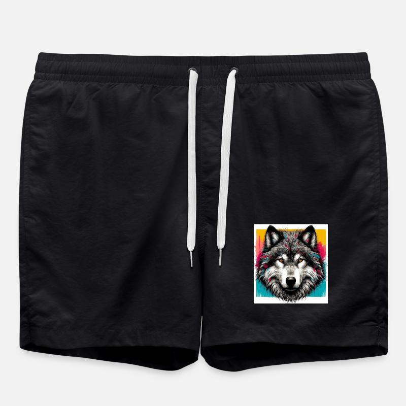 Wolf - Swim Trunks - black