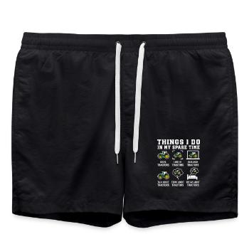 Lustige Traktoren Liebhaber Dinge, die ich in meiner Freizeit mache - Badeshorts - Schwarz - Vorne - AI Model Male 185 light (185cm)