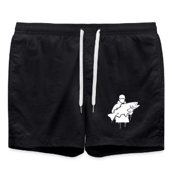 Fierté de pêcheur : silhouette classique de pêcheur - Short de bain - noir - Devant - AI Model Male 185 light (185cm)
