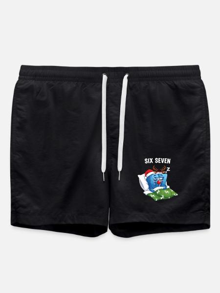 67 Six Seven Meme Weihnachten Pyjama - Badeshorts - Schwarz