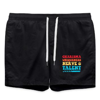 Charisma Uniqueness Nerve & Talent - Swim Trunks - black - Front - AI Model Male 185 light (185cm)