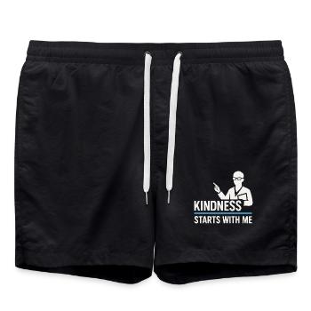 Anti-mobbing-freundlichkeit, Stehen Sie - Badeshorts - Schwarz - Vorne - AI Model Male 185 light (185cm)