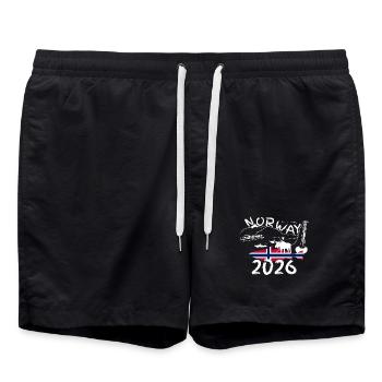 Norvège 2026 Pollack avec la pêche aux montagnes et à l’orignal - Short de bain - noir - Devant - AI Model Male 185 light (185cm)