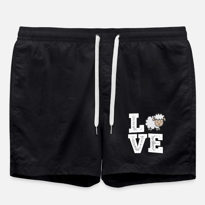 Schafhirte Schäfer Hirte Landwirt Herde Schafe - Badeshorts - Schwarz