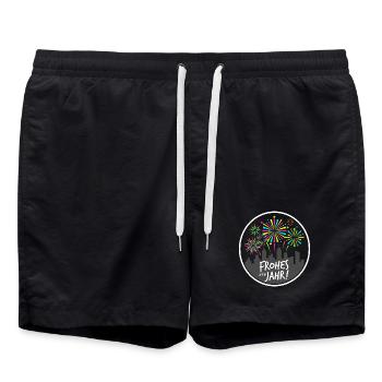 Happy New Year 2026 Funny New Year's Eve Gift - Swim Trunks - black - Front - AI Model Male 185 light (185cm)