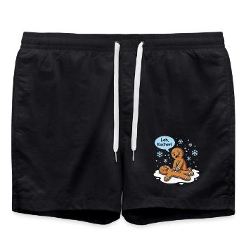 Leb Kuchen Jeu de mots drôle en pain d’épices allemand - Short de bain - noir - Devant - AI Model Male 185 light (185cm)