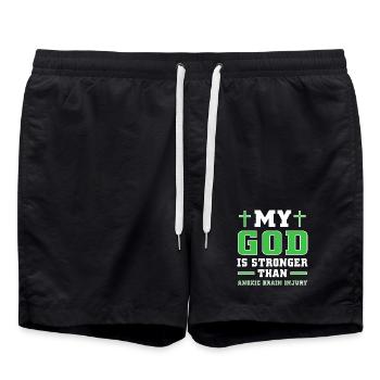 Stroke Brain Injury - Swim Trunks - black - Front - AI Model Male 185 light (185cm)