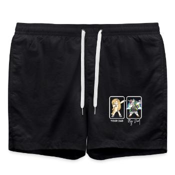 Mon père contre ton père Bodybuilder de salle de sport qui fait du dab à la licorne - Short de bain - noir - Devant - AI Model Male 185 light (185cm)