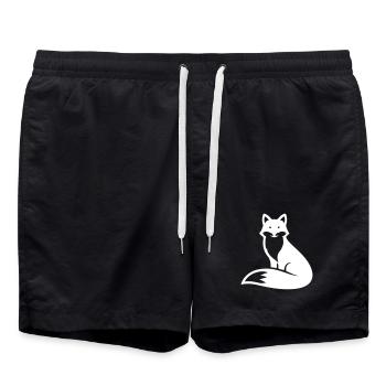 Fox Animal Silhouette - Swim Trunks - black - Front - AI Model Male 185 light (185cm)