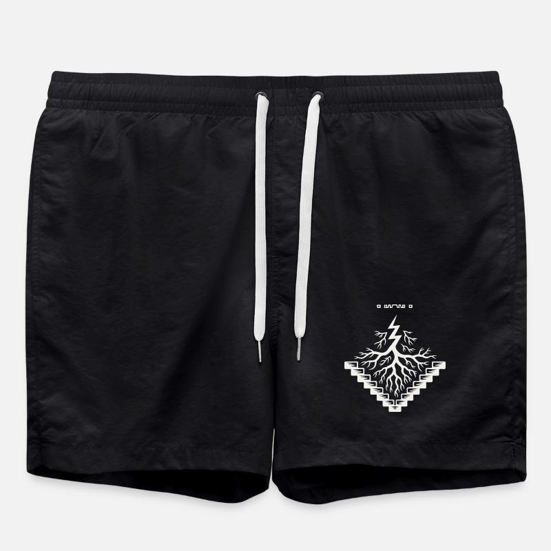 Rooted Staircase Tree - Swim Trunks - black