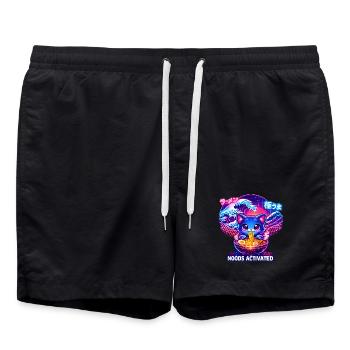 Ramen Kitty Vague Néon - Short de bain - noir - Devant - AI Model Male 185 light (185cm)