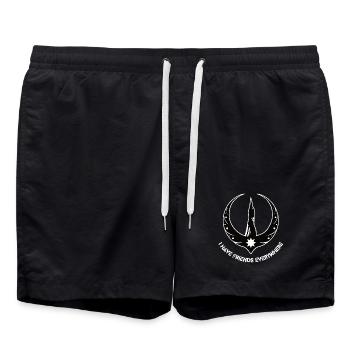 Fou de la Rébellion avec des amis partout - Short de bain - noir - Devant - AI Model Male 185 light (185cm)