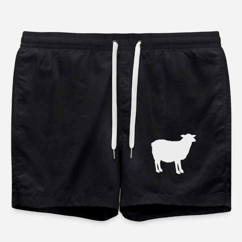 Schaf-Silhouette - Badeshorts - Schwarz